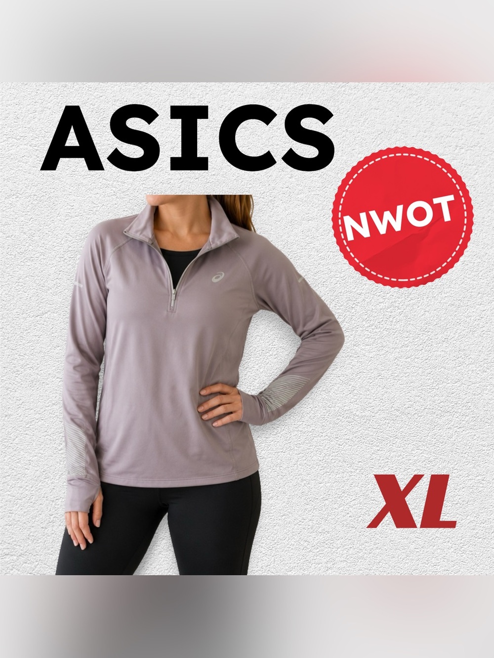 🇯🇵🆕NWOT ASICS | XL| Running Purple Lite Show 2 Winter LS Half Zip Top